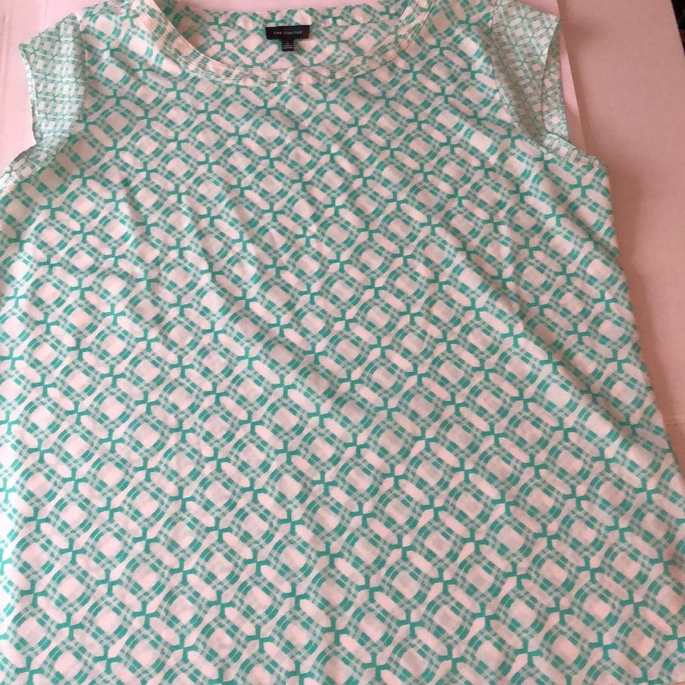 The Limited blouse green and white
